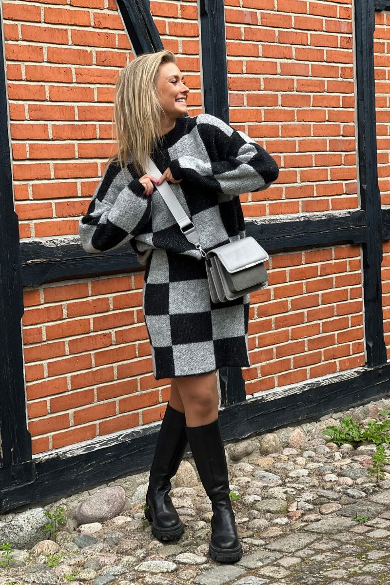 Noella - Nederdel - Kiana Knit Skirt - Black/Grey