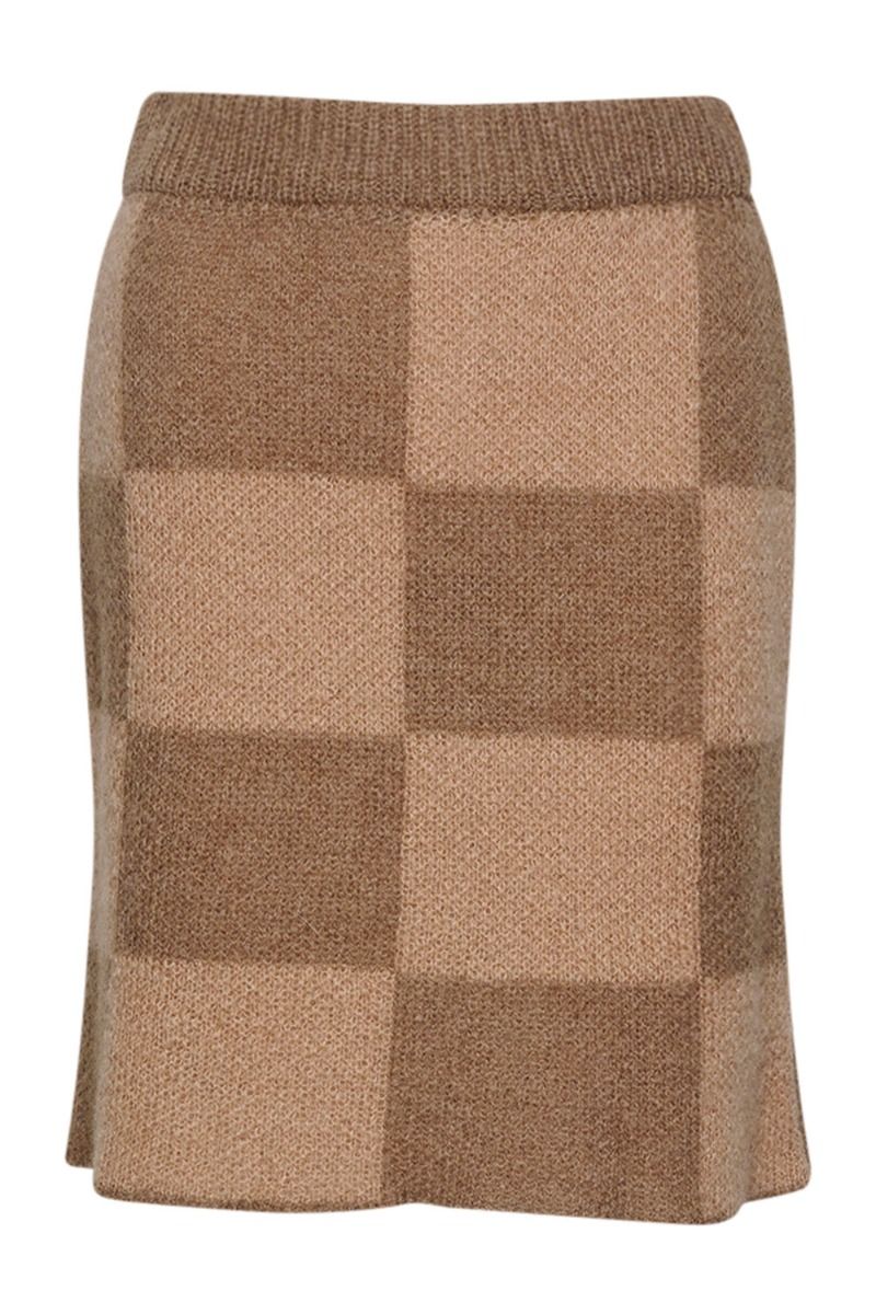 Noella - Nederdel - Kiana Knit Skirt - Brown/Sand