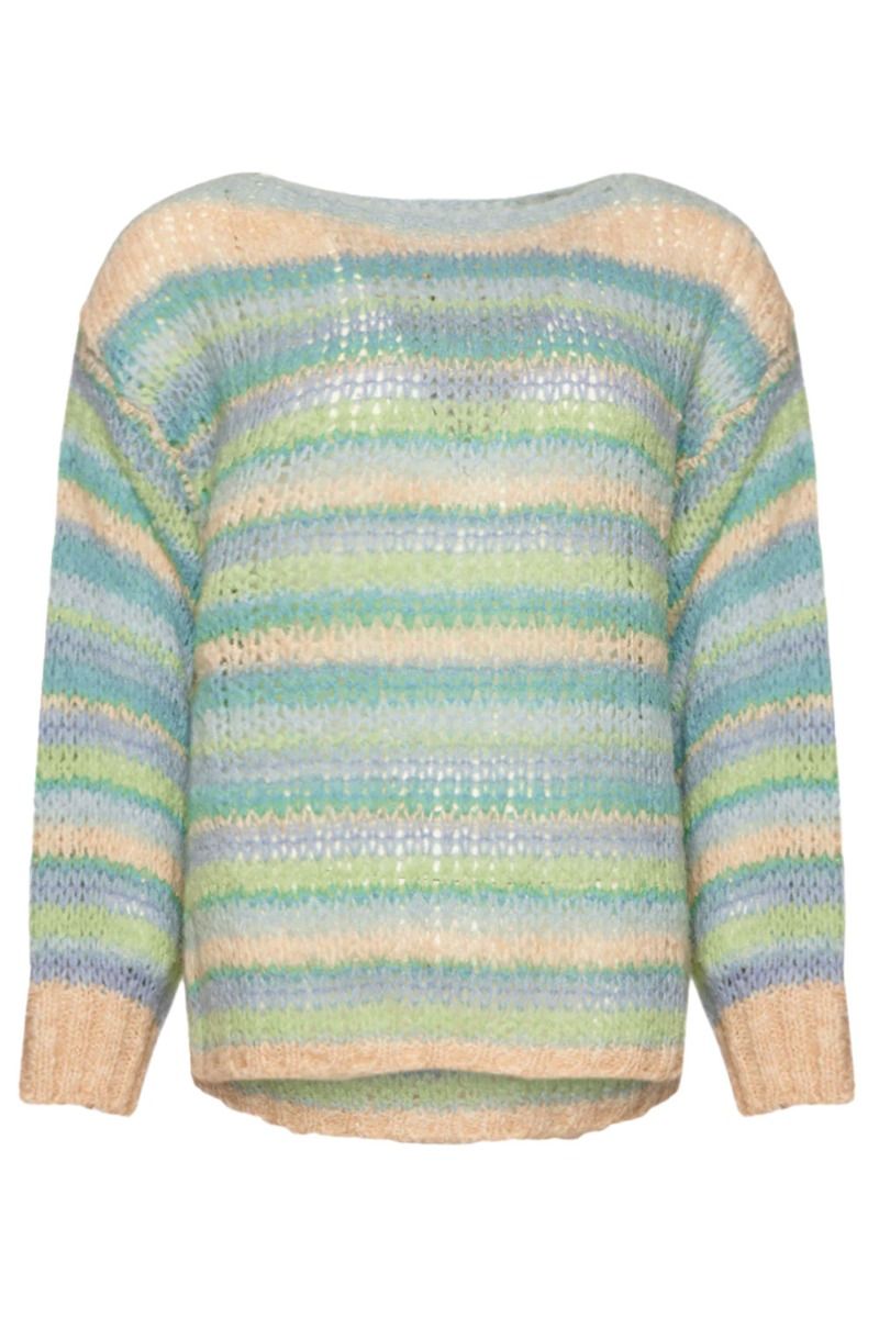 Noella - Strik - Pool Knit Sweater - Blue/Green Mix