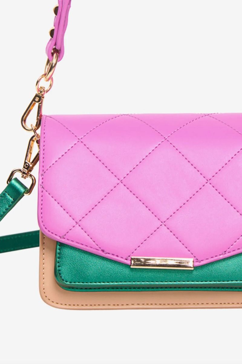 Noella - Taske - Blanca Bag Medium - Camel/Fuschia/Green Metalic