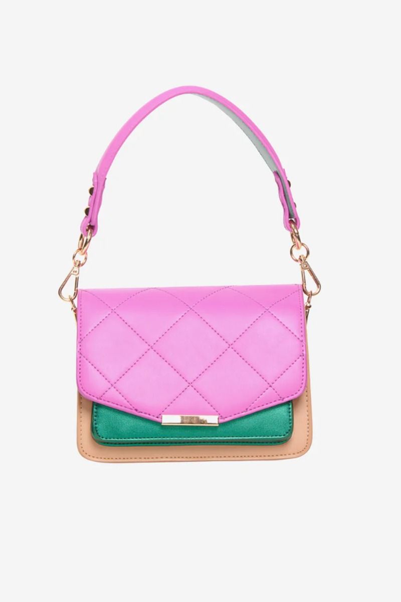 Noella - Taske - Blanca Bag Medium - Camel/Fuschia/Green Metalic