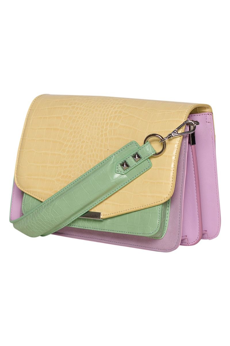 Noella - Taske - Blanca Multi Compartment Bag - Yellow Croco/Mint/Purple Mix