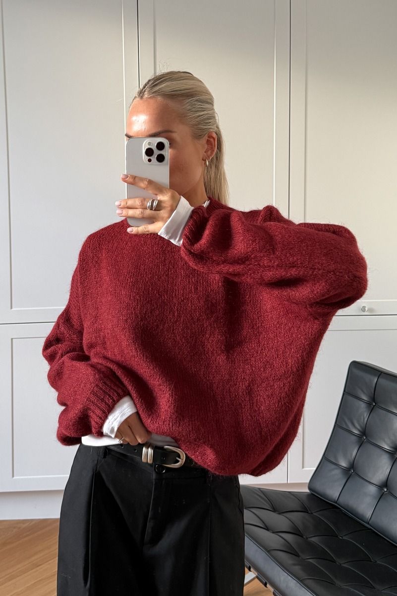 Noella - Strik - Mimi LS Knit - Dusty Mahogany