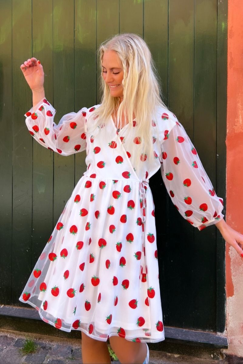 Noella - Kjole - Berry Wrap Dress - Red mix 