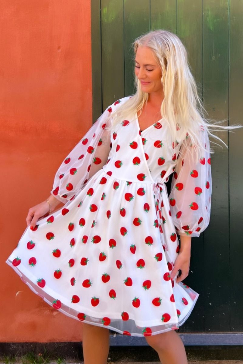 Noella - Kjole - Berry Wrap Dress - Red mix 