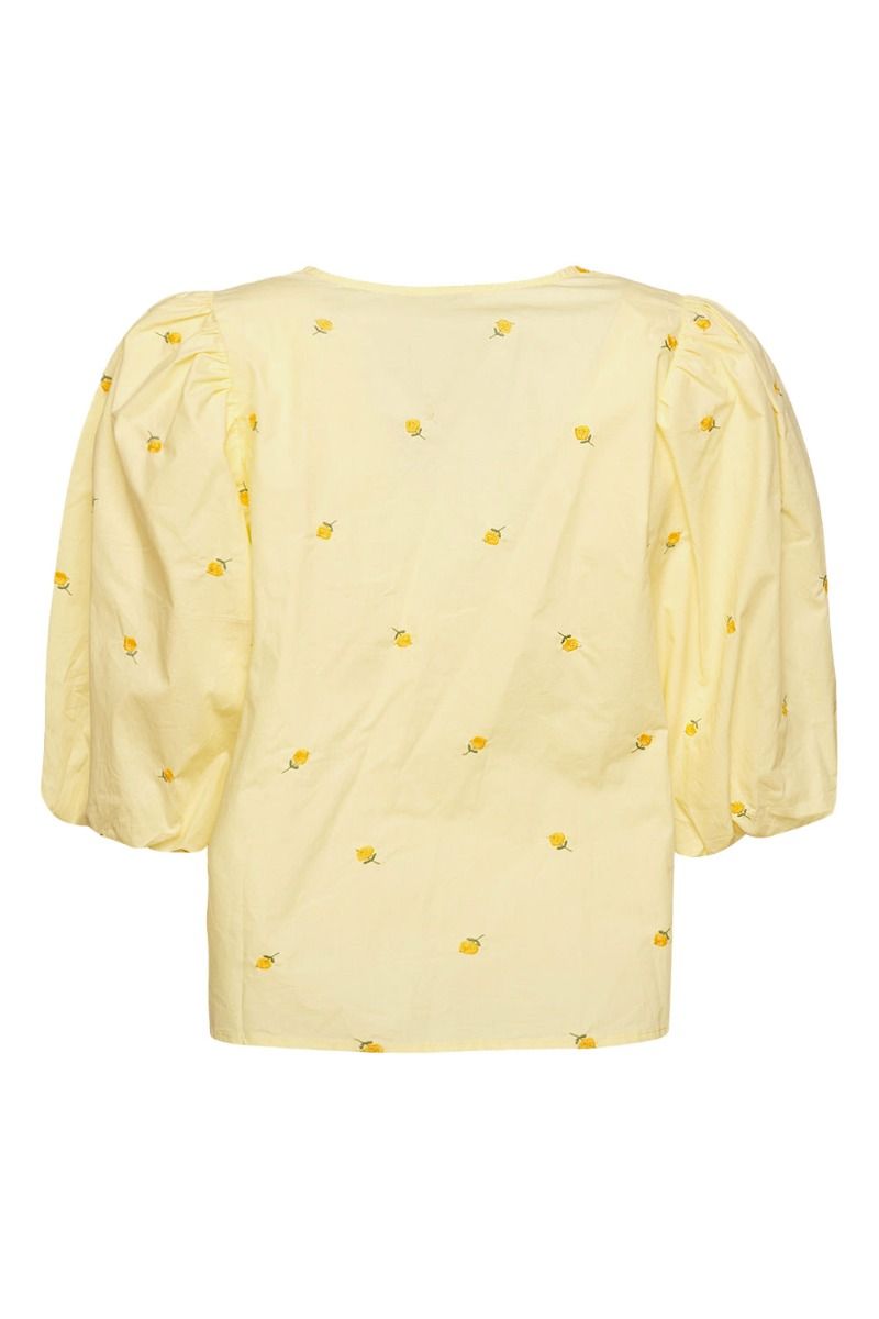 Noella - Bluse - Asia SS Shirt - Pale Yellow/Flower
