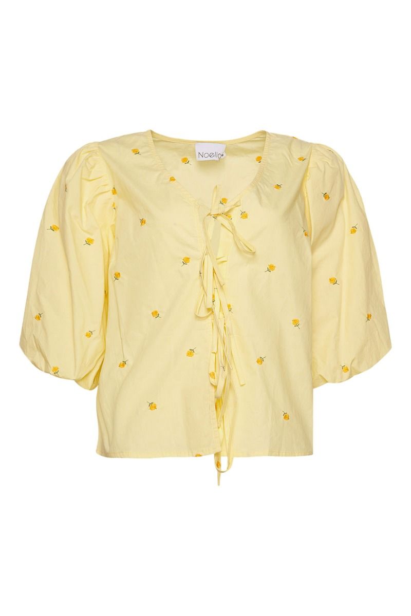 Noella - Bluse - Asia SS Shirt - Pale Yellow/Flower