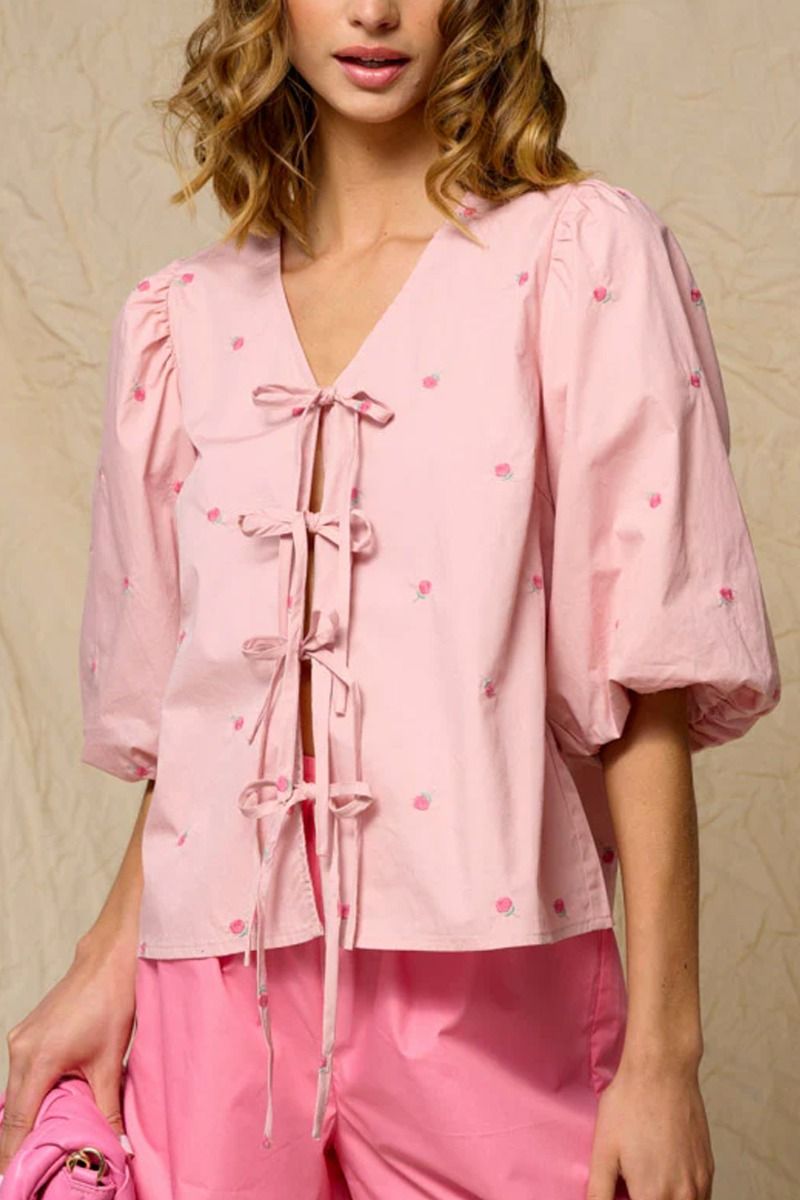 Noella - Bluse - Asia SS Shirt - Pink Flower