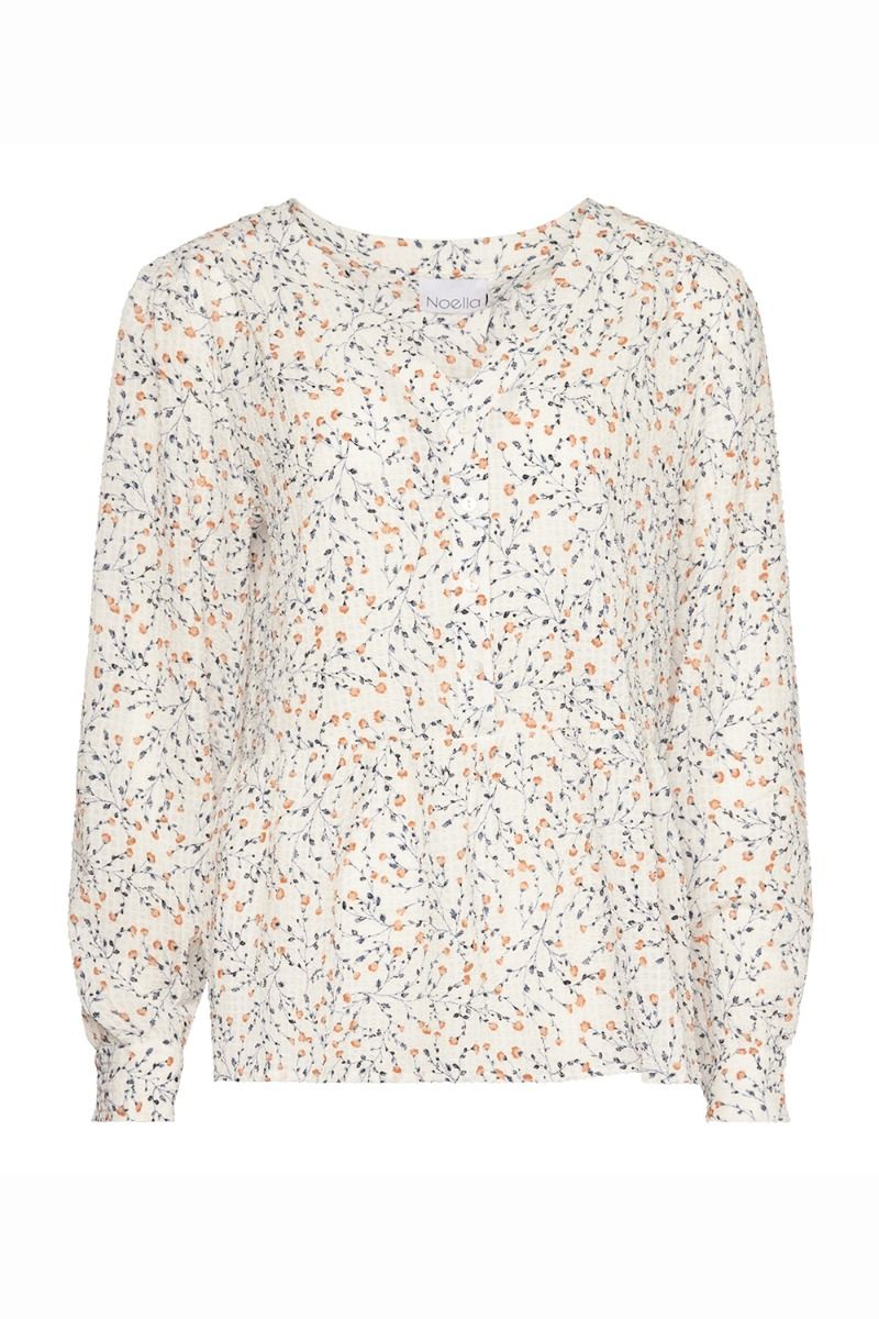 Noella - Bluse - Bale Blouse - Offwhite w. Flowers