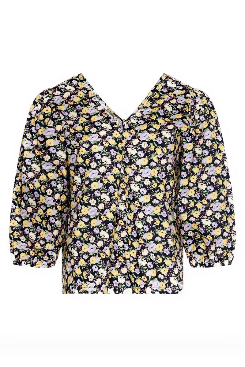 Noella - Bluse - Harmony Blouse Cotton - Big Lilac Flower