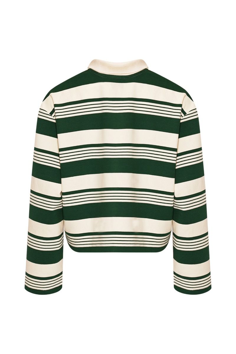 Noella - Bluse - Lynlee Polo - Green Off White Stripe
