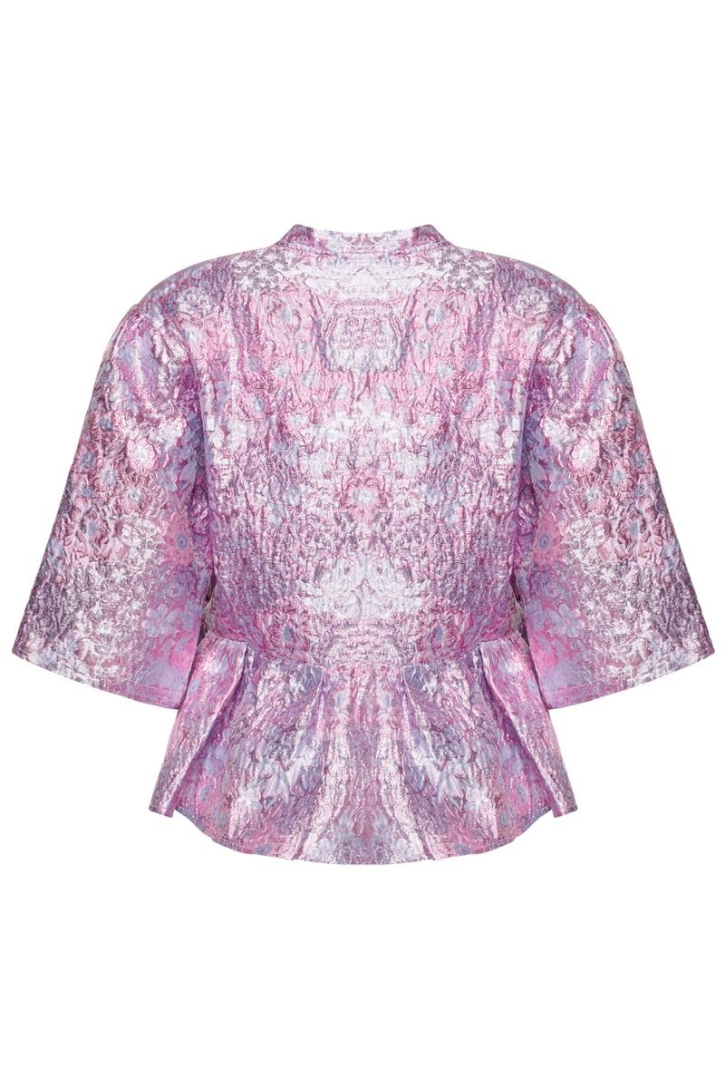 Noella - Bluse - Neva Jacquard Wrap Blouse - Lilac jacquard