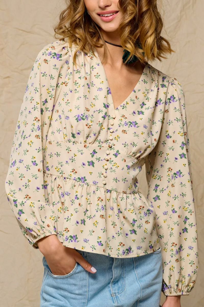 Noella - Bluse - Patty Blouse - White Flower