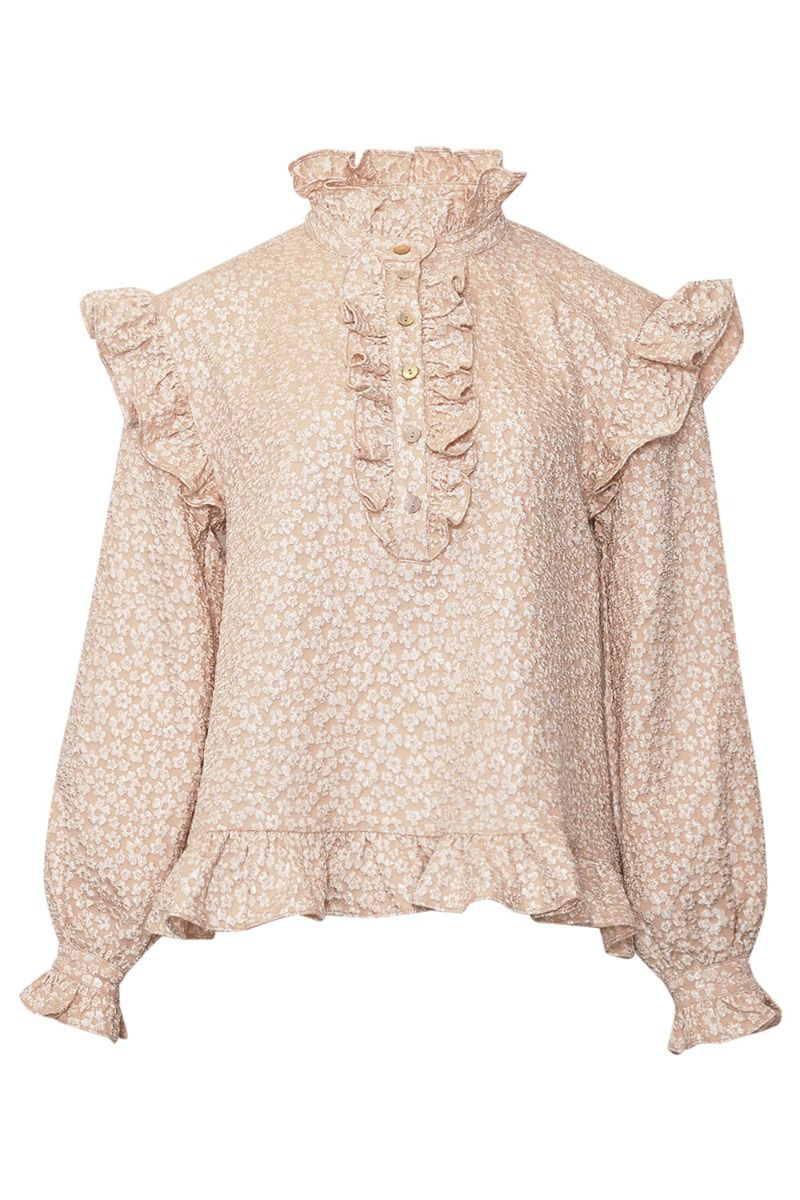 Noella - Bluse - Reno Ruby Ruffle Blouse - Oyster