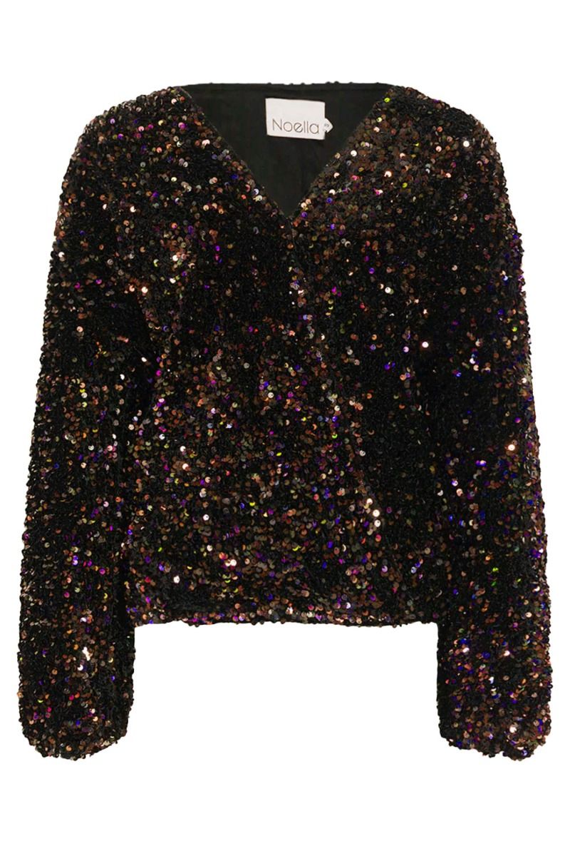 Noella - Bluse - Teagan Wrap Blouse - Black/Black