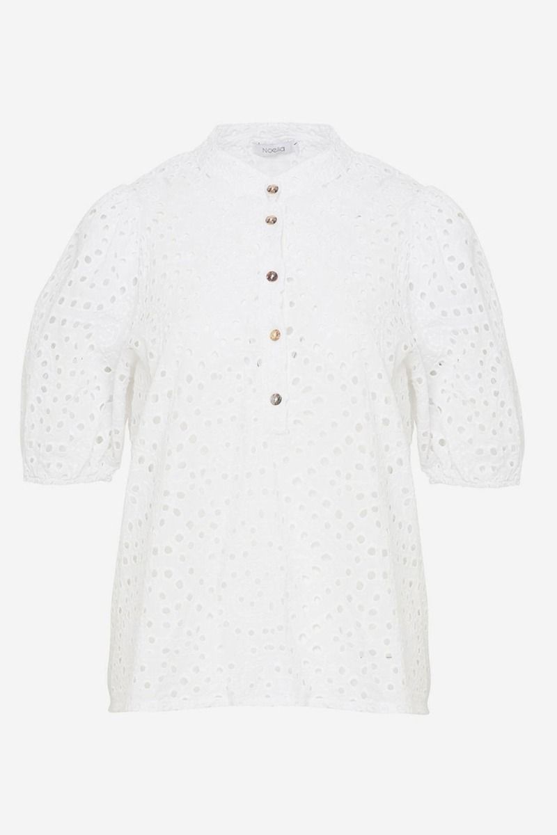 Noella - Bluse - Wakka Blouse Broderi Anglaise - White