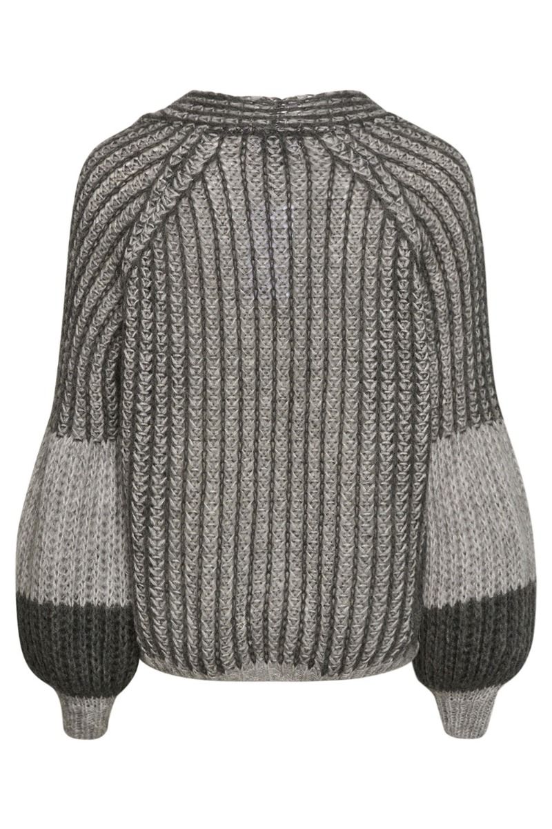 Noella - Cardigan - Liana Knit Cardigan - Grey Melange Mix