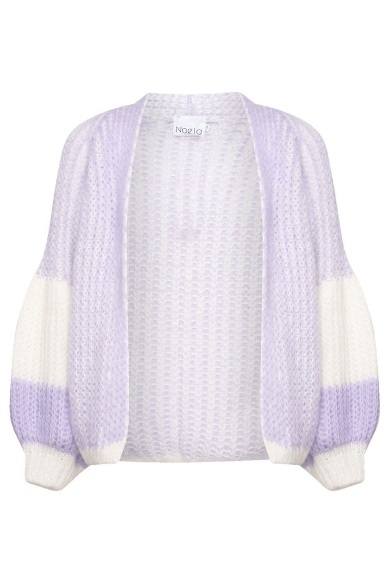 Noella - Cardigan - Liana Knit Cardigan - Lavender/White