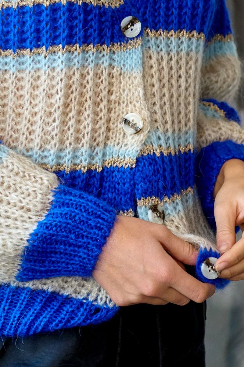 Noella - Cardigan - Pacific Knit Cardigan - Blue Mix