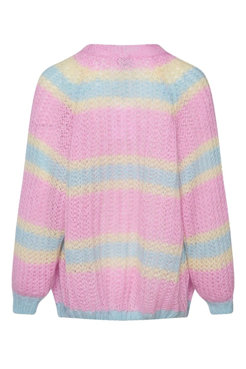 Noella - Cardigan - Vera Knit Cardigan - Pink/Light Blue/Yellow pastel
