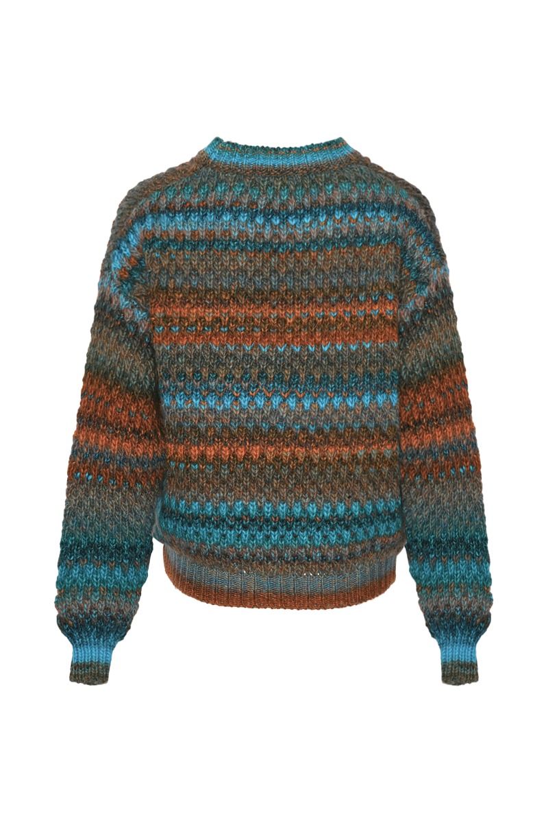 Noella - Strik - Gio Knit Sweater - Turquoise Brown Mix