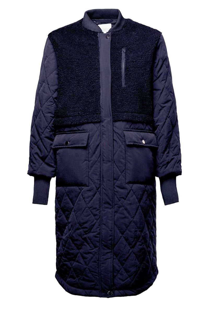 Noella - Jakke - Etta Pile Coat - Solid Navy