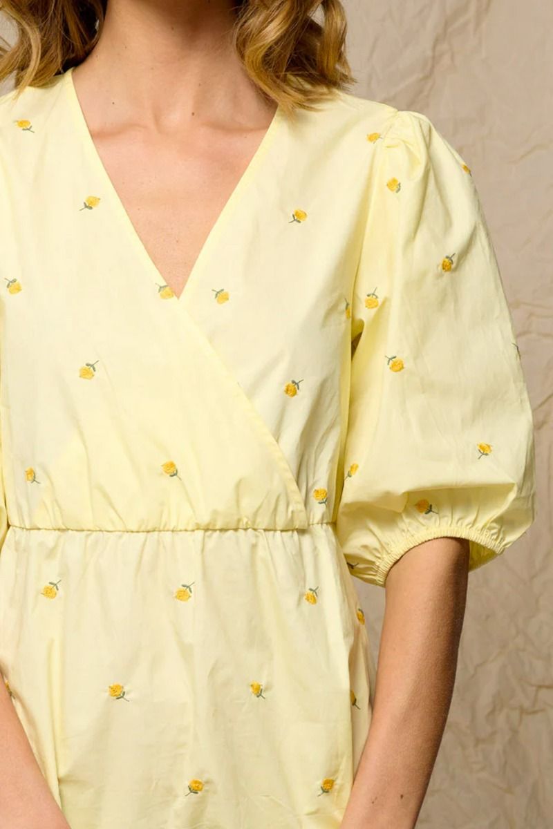 Noella - Kjole - Asia Dress - Pale Yellow/Flower