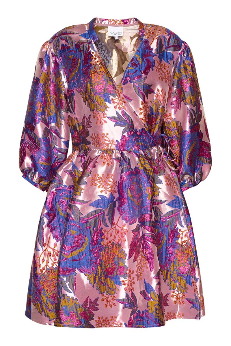 Noella - Kjole - Aya Wrap Dress - Fuchsia Mix 