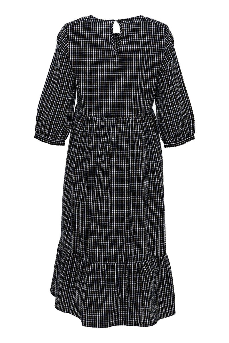 Noella - Kjole - Fabiola Dress Seersucker - Mustard Checks