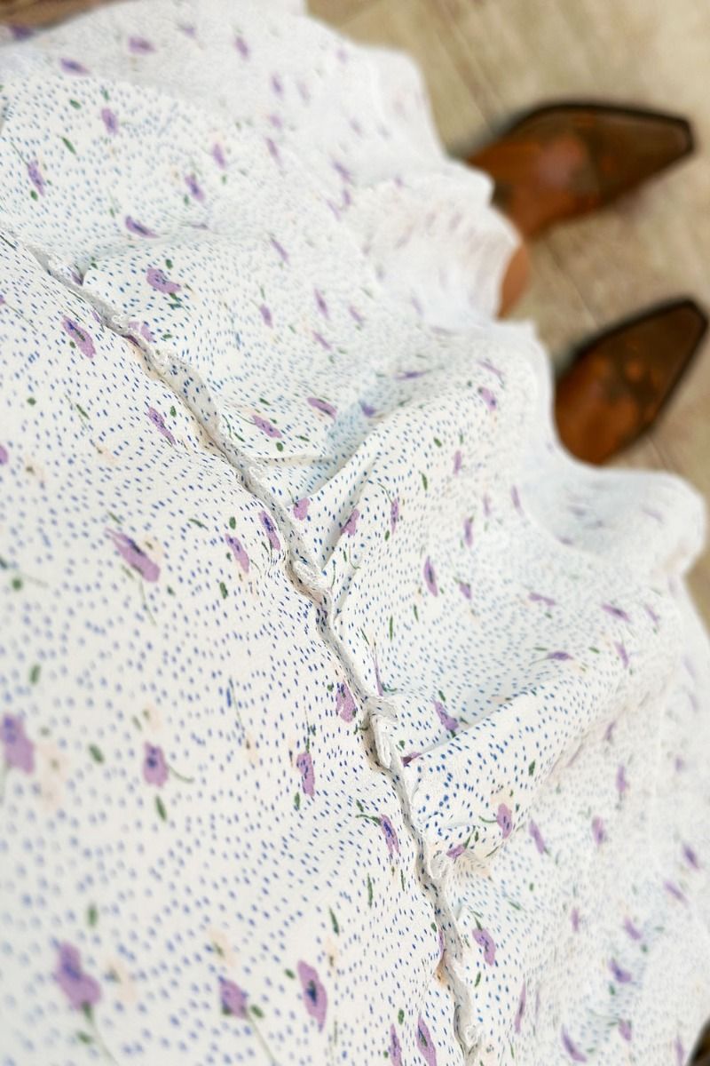 Noella - Kjole - Fikka Dress - Blue Dot Flower