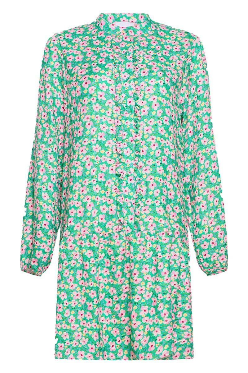 Noella - Kjole - Florentina Ruffle Dress - Green Flower
