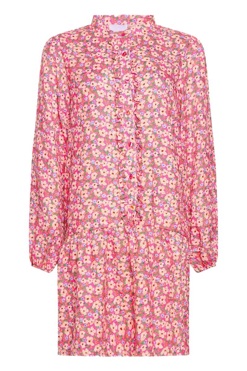 Noella - Kjole - Florentina Ruffle Dress - Pink Flower