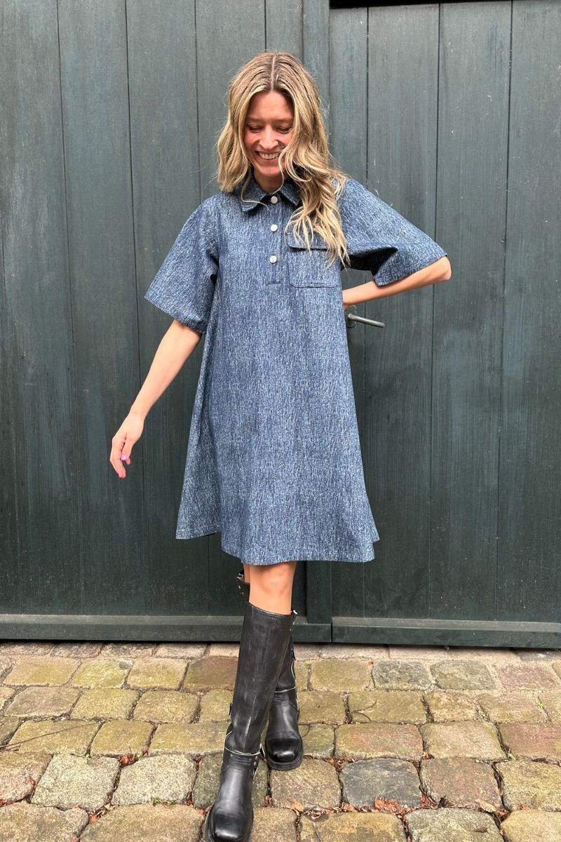 Noella - Kjole - Jozie Dress - Blue Snow Wash