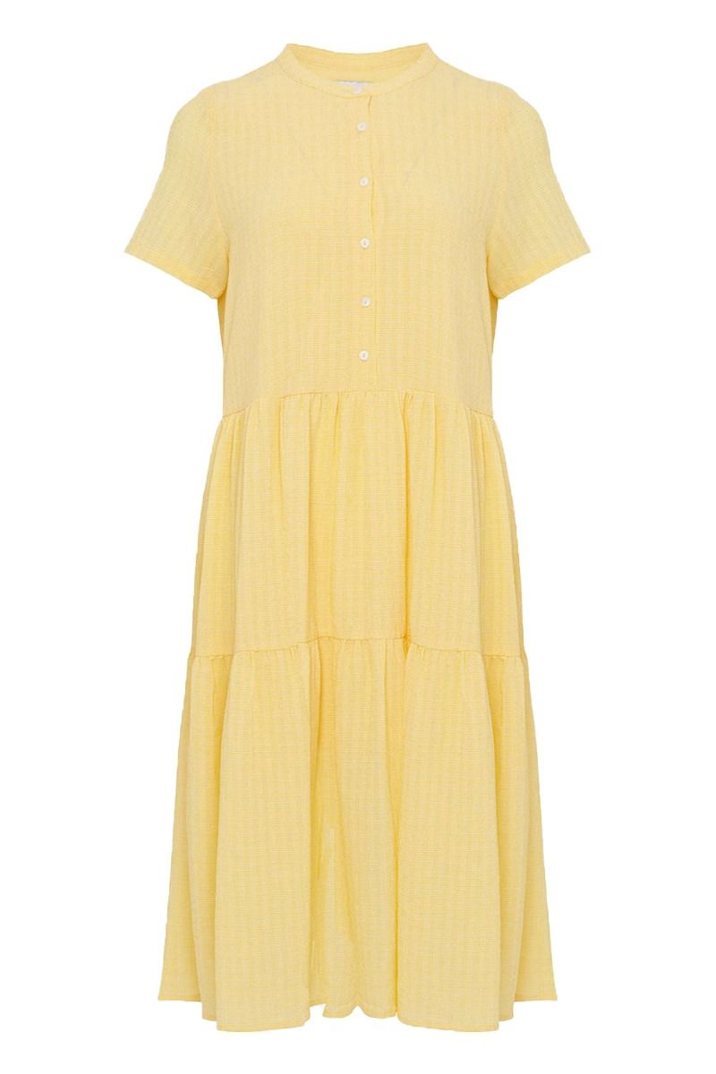 Noella - Kjole - Lipe Short Sleeve Dress - Yellow Check