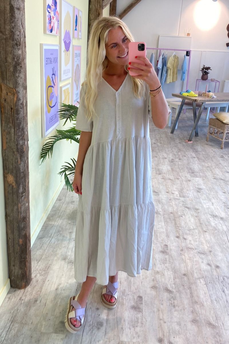 Noella - Kjole - Lipe V-neck - Beige