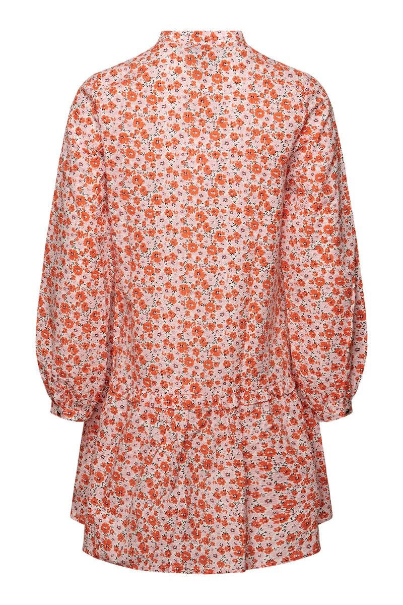 Noella - Kjole - Luna Dress - Seersucker Pink/red Flower