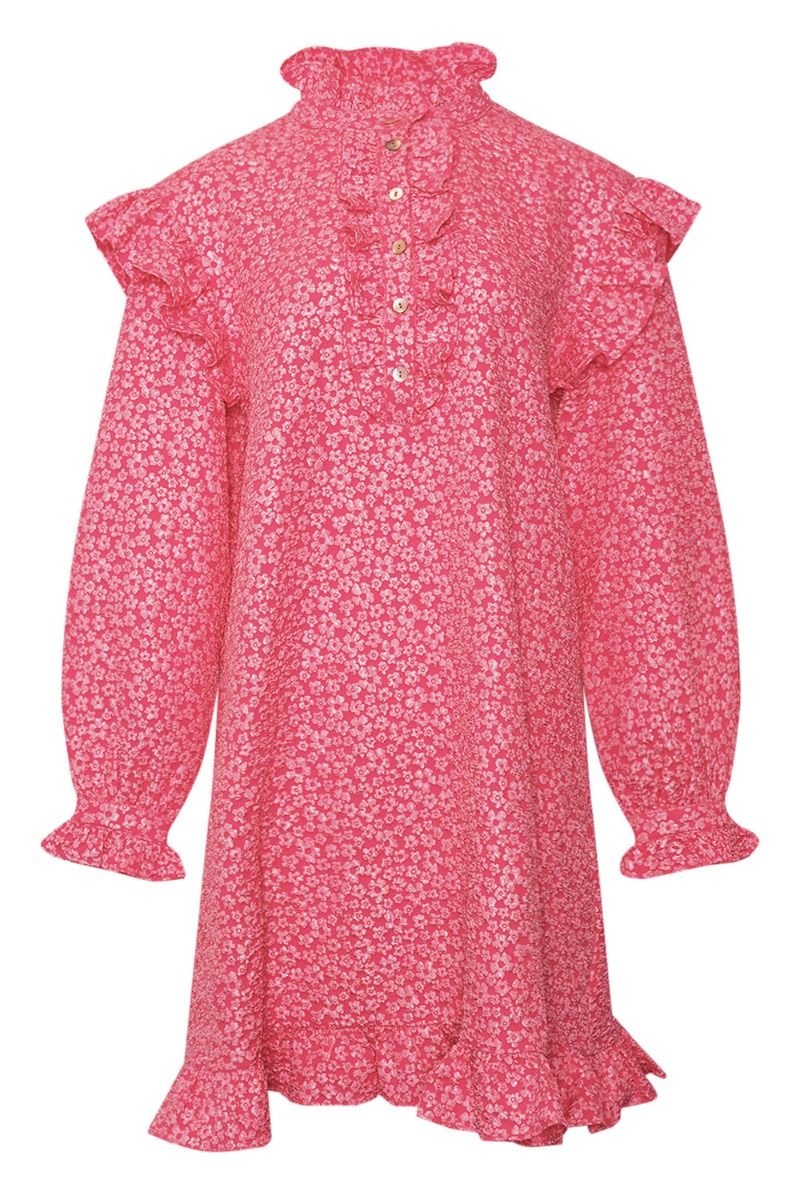 Noella - Kjole - Reno Ruby Ruffle Dress - Bright Pink