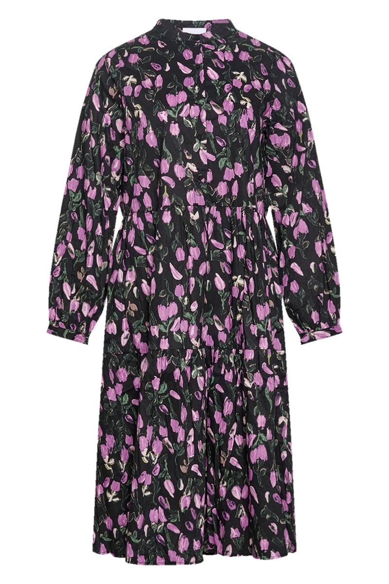 Noella - Kjole - Tallulah Lipe Dress - Black/Lilac Flower