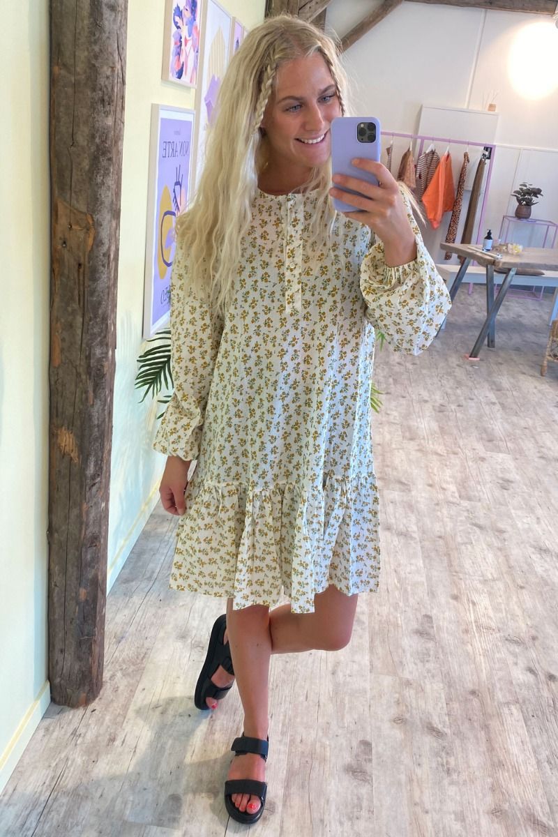 Noella - Kjole - Taven Dress Seersucker - Yellow/cream