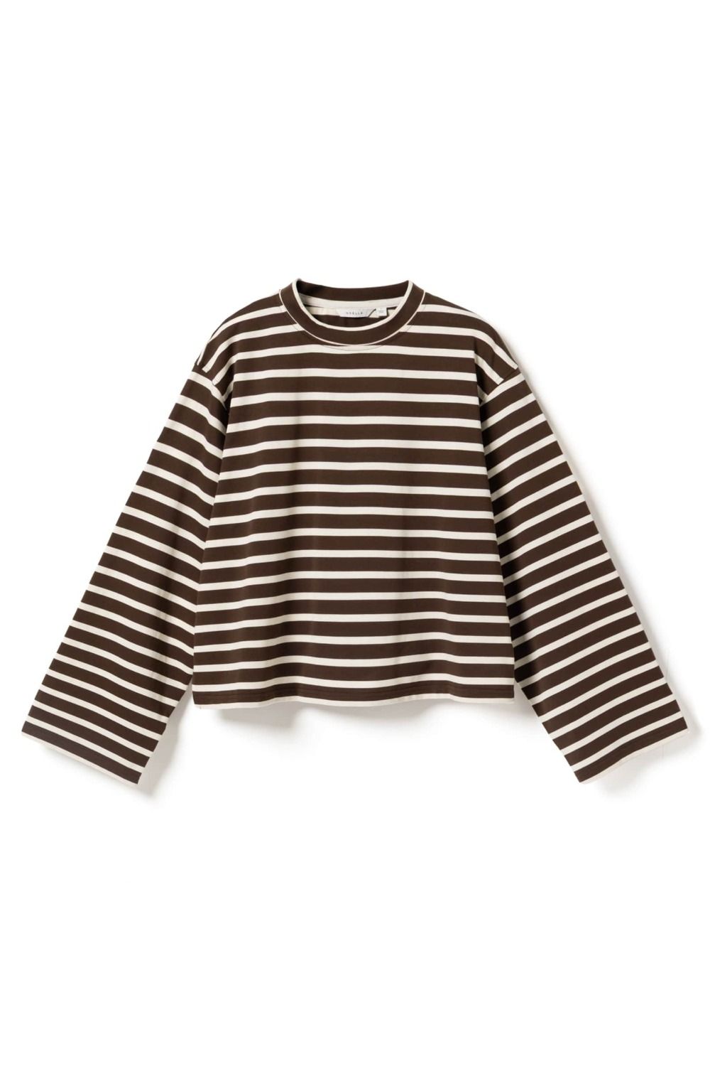 Noella - Bluse - N-Maple LS T-Shirt - Eton Brown Ivory Stripe