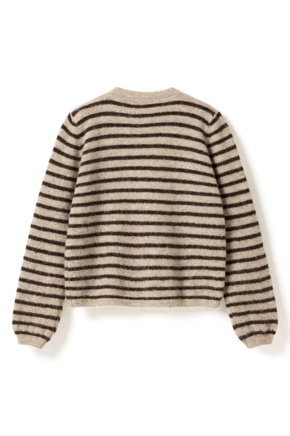 Noella - Cardigan - N-Mertice Knit Cardigan - Brown Sand Stripe