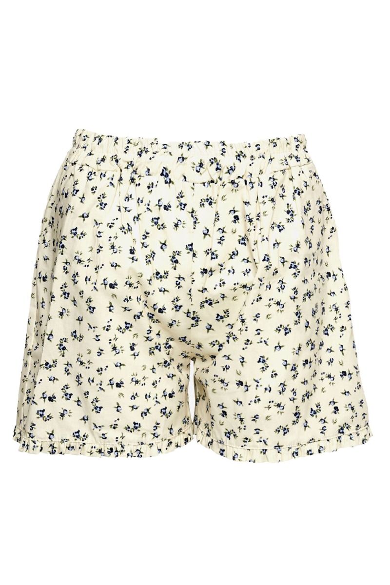 Noella - Shorts - Zar Shorts Cotton Poplin - Blue/Cream Flower