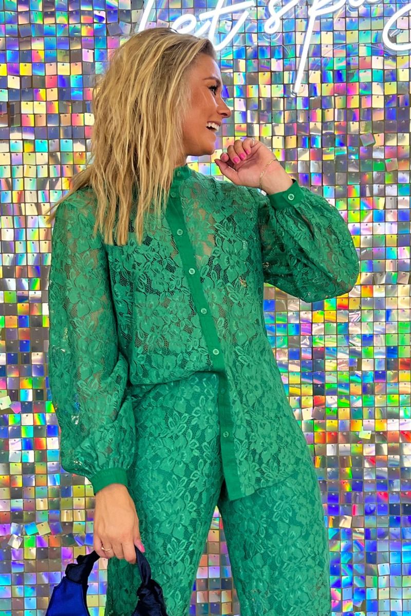 Noella - Skjorte - Bristol Lace Shirt - Green