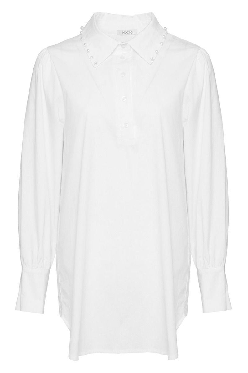 Noella - Skjorte - Celine Pearl Shirt - Poplin White