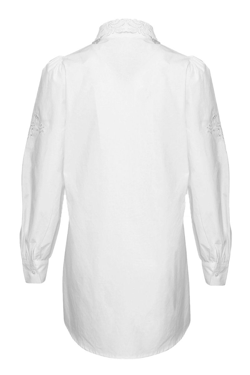 Noella - Skjorte - Lucille Long Shirt Cotton - White Lace