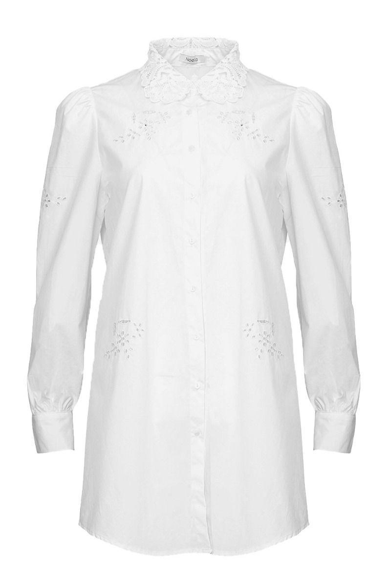 Noella - Skjorte - Lucille Long Shirt Cotton - White Lace