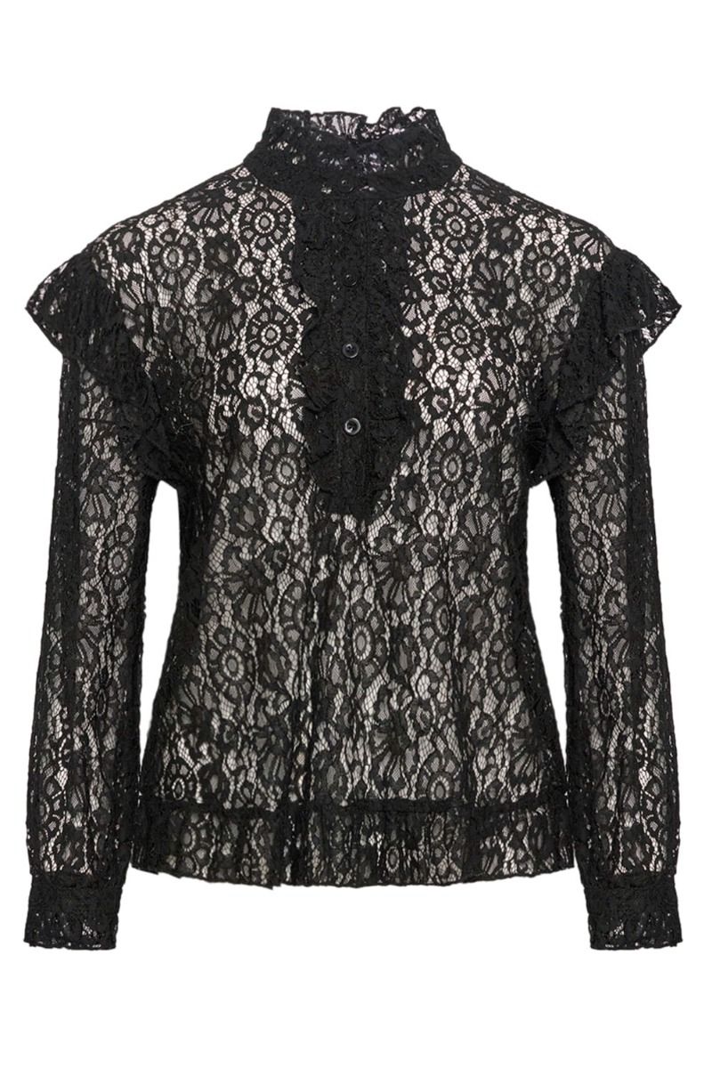 Noella - Bluse - Remi Ruffle Blouse - Black