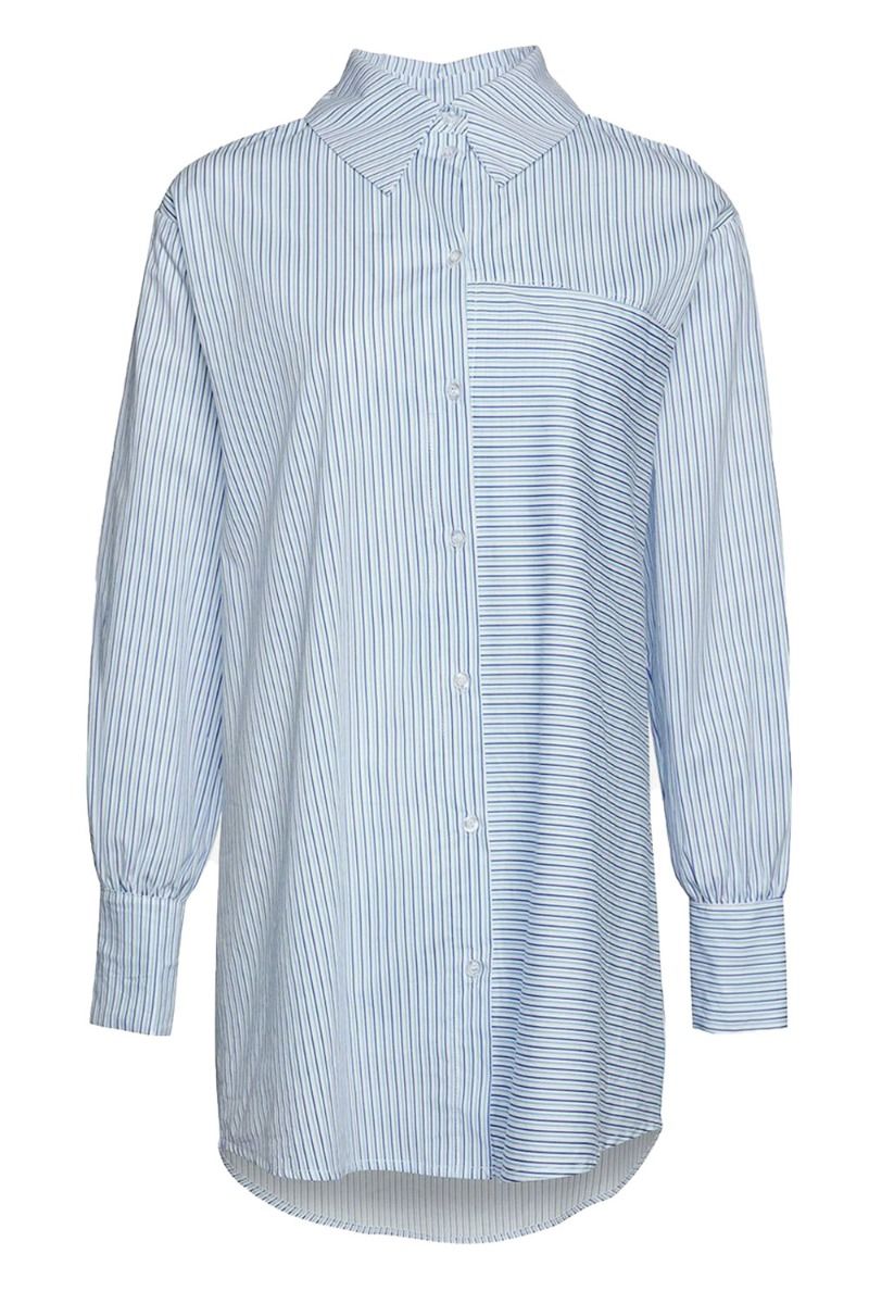 Noella - Skjorte - Shelly Shirt Cotton Poplin - Lightblue / Blue Stripes