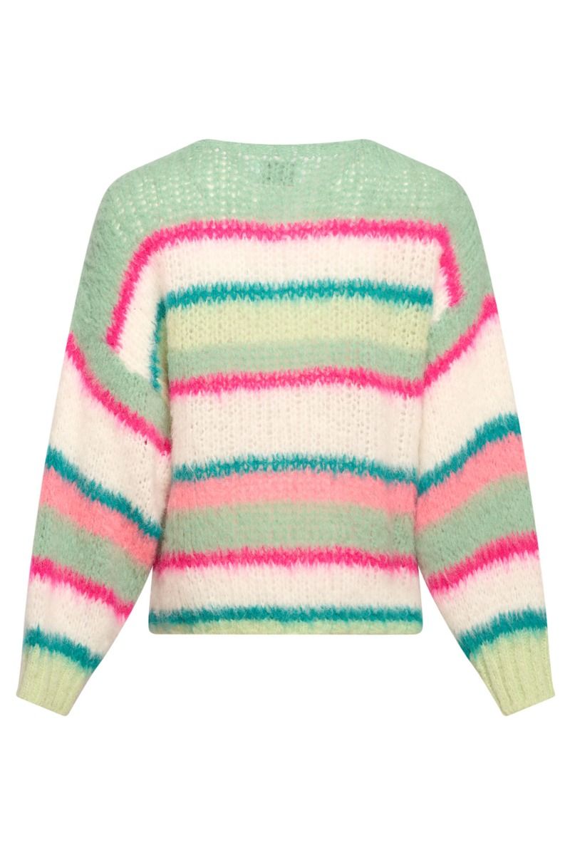 Noella - Strik - Ella Knit Sweater - Green/Pink/White Mix 