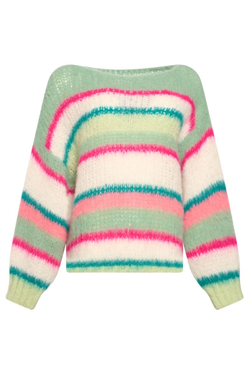 Noella - Strik - Ella Knit Sweater - Green/Pink/White Mix 